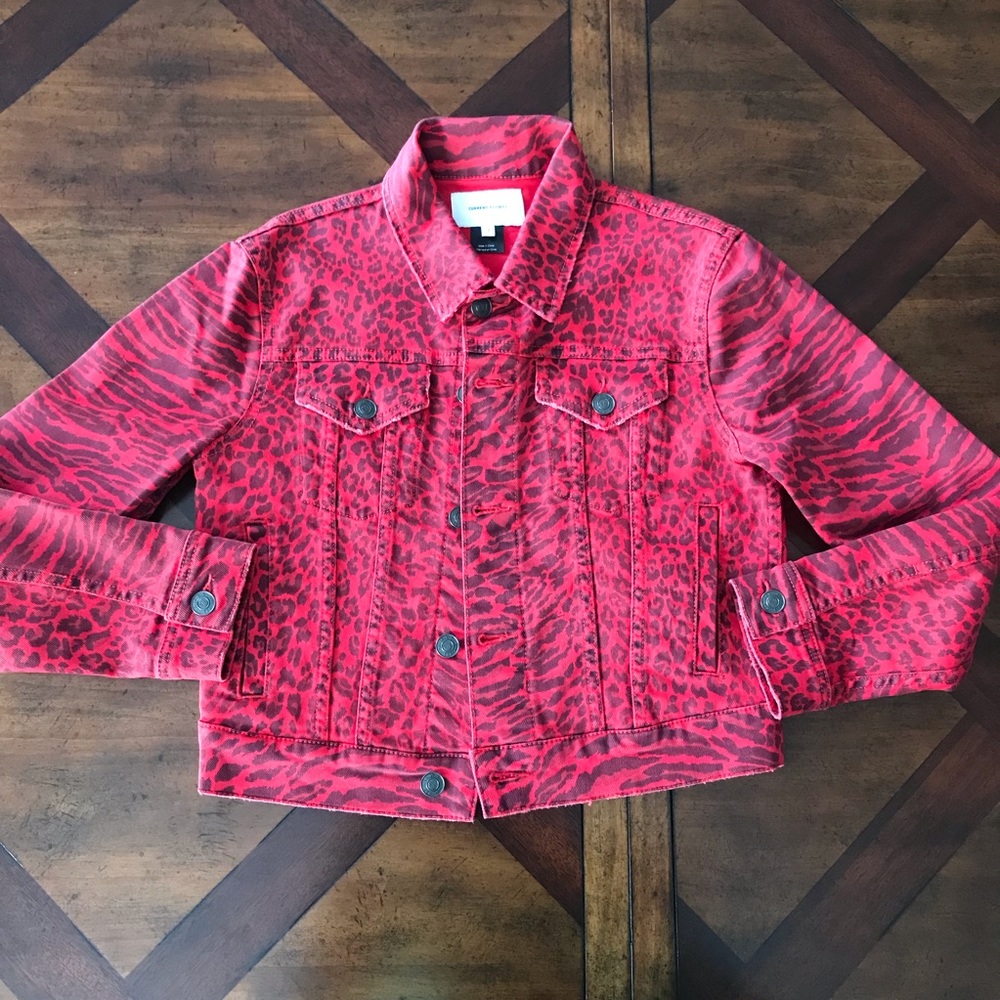 Current/Elliott
The Baby Trucker Leopard-Print Denim Jacket